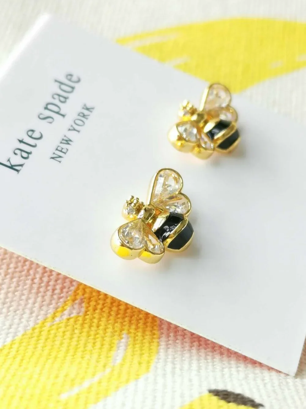 Kate Spade all abuzz stone bee stud earrings - Gold & black